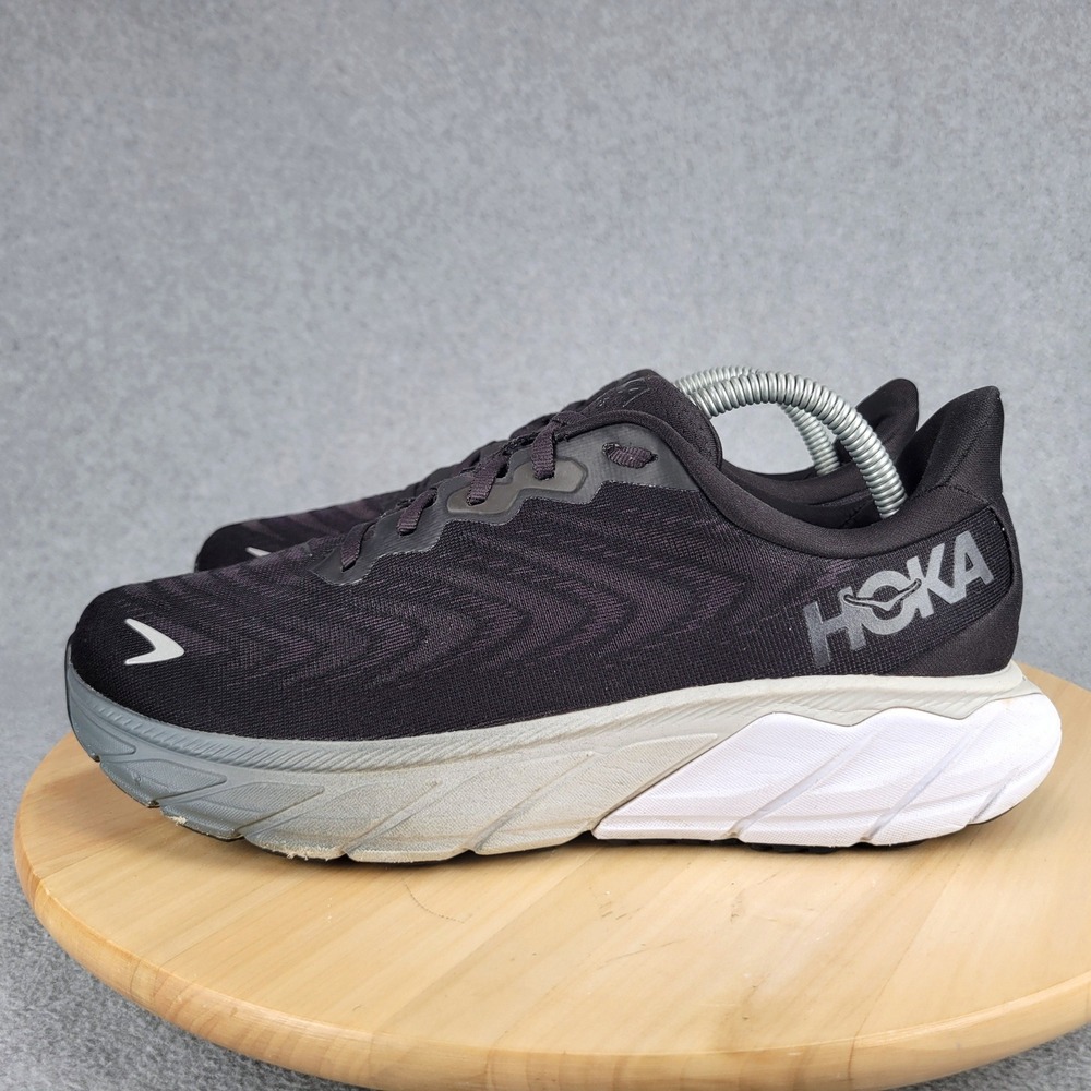 Hoka Arahi 6 Running Shoes Womens 10 Black White Stability Mesh 1123195 BWHT